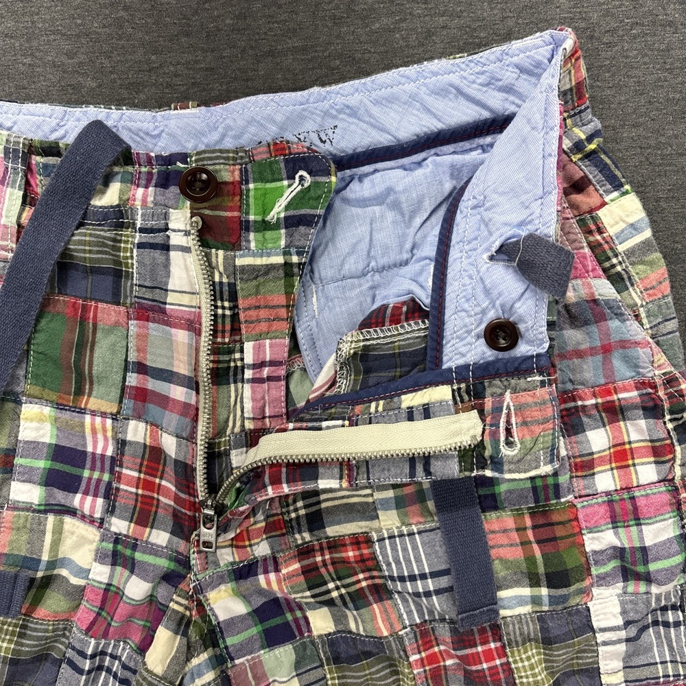 J. Crew Field Shorts Mens 31 Madras Plaid Patchwork Multicolor Preppy Coastal - Picture 10 of 14